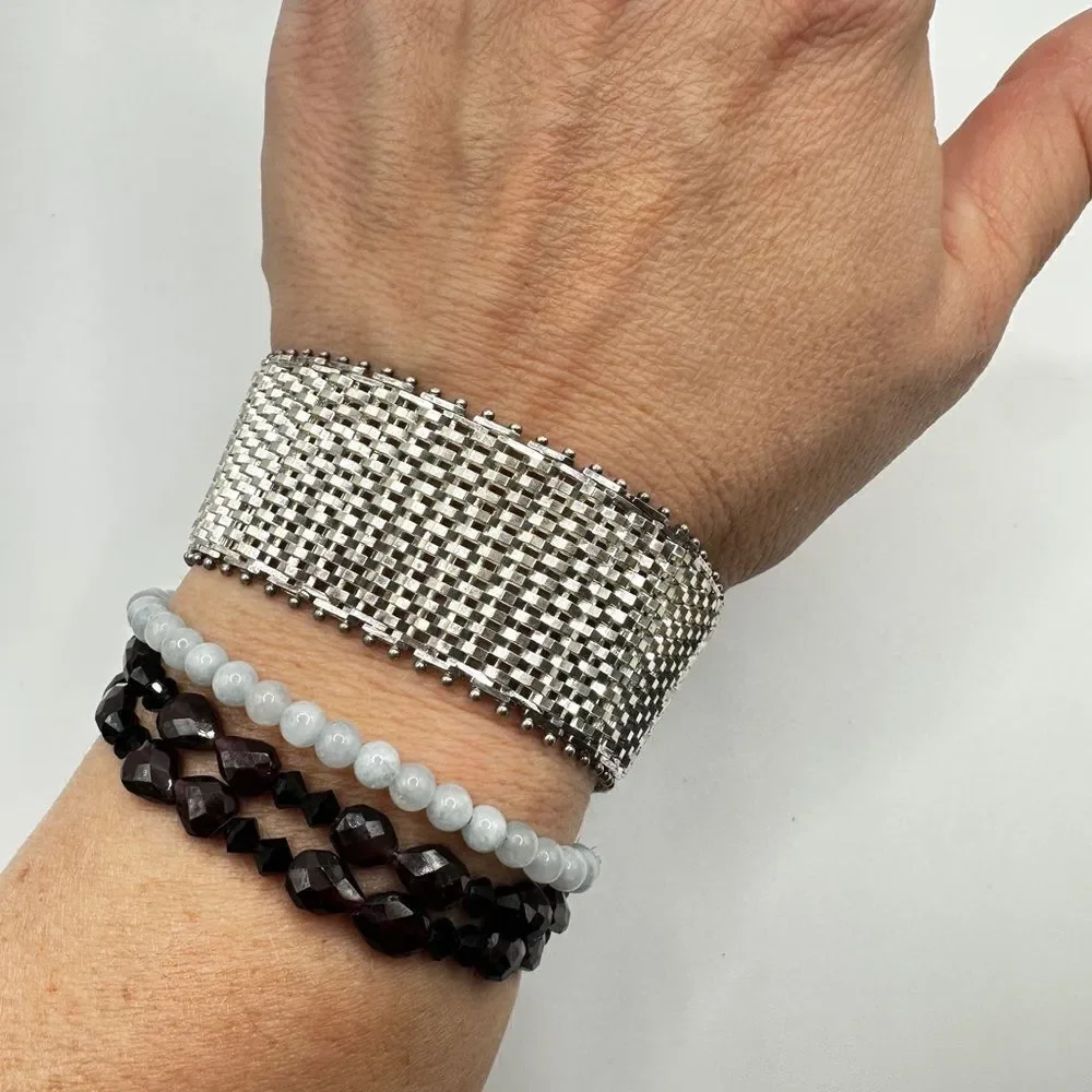 Unbelievable solid Sterling silver‎ mesh like bracelet!